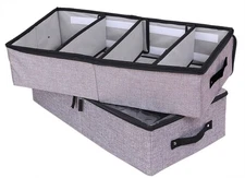 Foldable Under Bed Clothes Organizer with Lid Fabric Underbed Storage Container