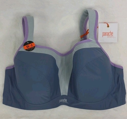 PANACHE Wired Sports Bra 40E Gray Molded Cups Racerback 5021 *NWT*