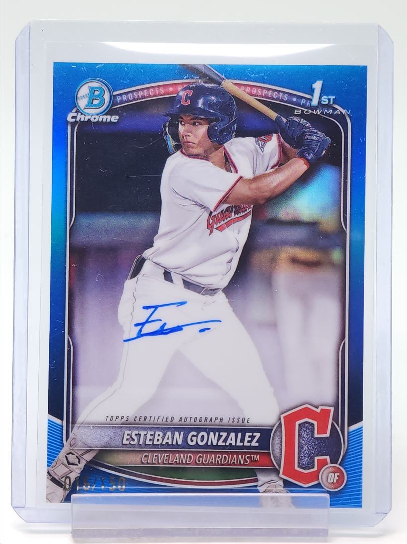 ESTEBAN GONZALEZ 2025 BOWMAN CHROME 1ST BLUE REFRACTOR AUTO /150 Q3100