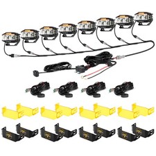 8Pcs AUXBEAM 4" Side Shooter LED Driving Pods Fog Ditch Work Lights Amber DRL