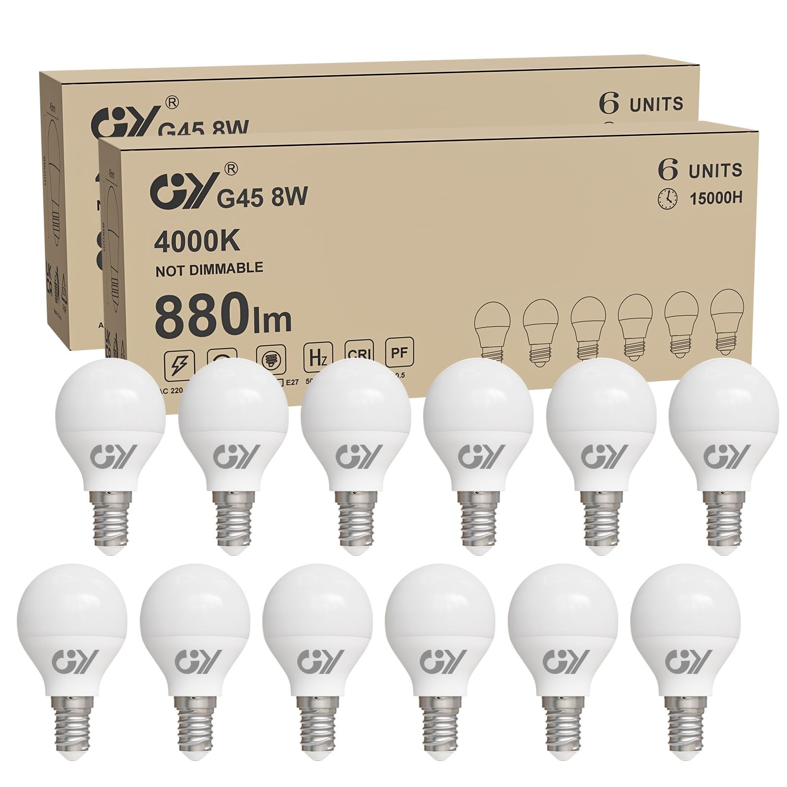 Illuminazione LED E14 8W G45: Design Sferetta per Lampadari Moderni