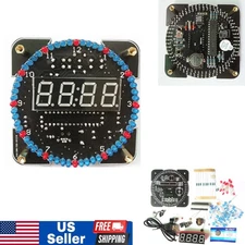 Electronic Digital Clock Kit DIY Rotating LED Alarm Learning Board 5V DS1302 new