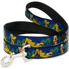 Dog Leash Pluto 4-Poses/Landscape Blue/Green NARROW 0.5"