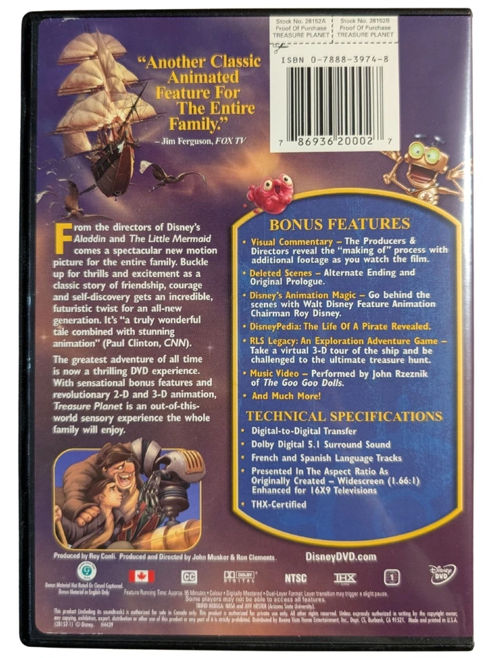 Treasure Planet (DVD, 2002) - Image 3 of 3