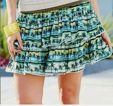 MATILDA JANE Womens S Hello Lovely REFLECTION OF PARADISE Tropical Ruffle Skirt