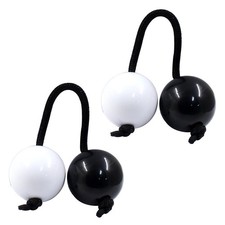 Hordion 2 Pair Aslatuas Rhythmic Ball Kashaka Shaker, Hand Black  White