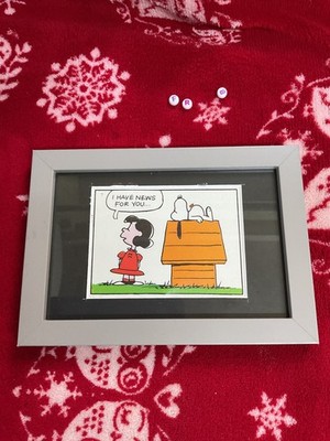 Snoopy Kunstdruck Peanuts, Charlie Brown, VINTAGE PRINT 1968 ICONIC, GERAHMT