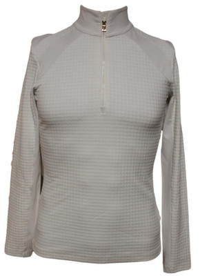 Bogner Womens Ski Sweater Pullover CALRICE White Logo Zipper Gold Size 36 S