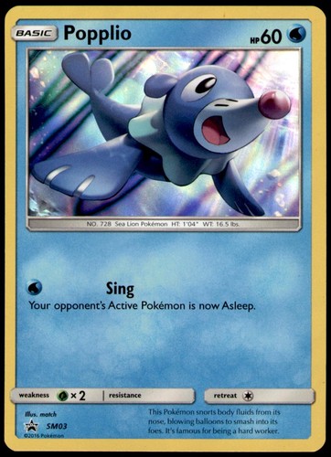 Popplio - SM03 Holo Promo Sun & Moon Promo Pokemon Lightly Played