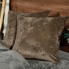 Truly Velvet Throw Pillow Covers, 24"x24", No 24" x 24" Pack of 2 Khaki