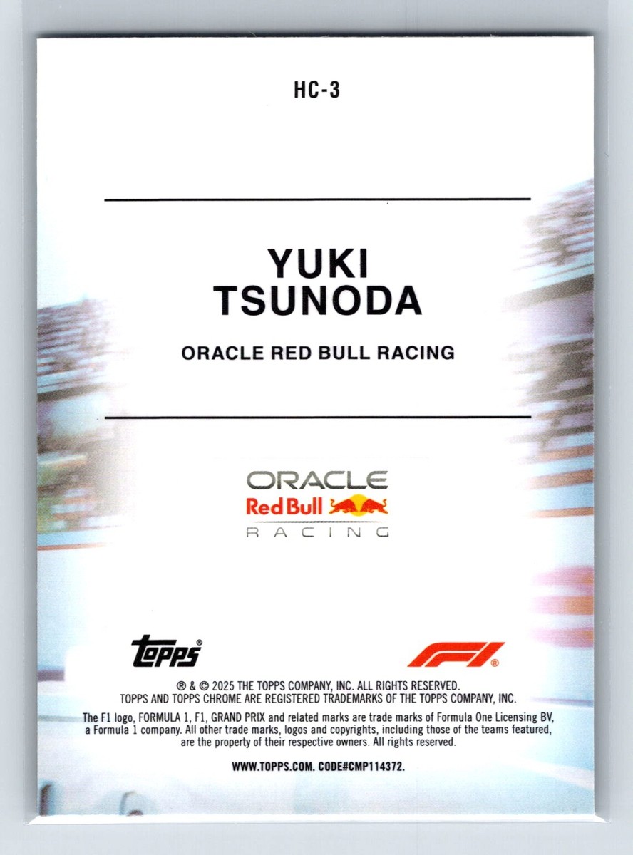 2025 Topps Chrome Formula 1 F1 Yuki Tsunoda Helmets | eBay