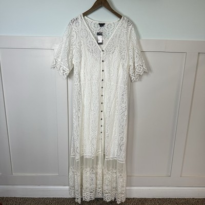 City Chic NWT Summer Lace Maxi Dress Women's XL/22 Ivory Bridal Elopement  Boho | eBay