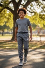 NIKE Boys Jordan Jumpman Fleece Sweatpants - Dark Grey -Medium 6 / Age 5-6 Years