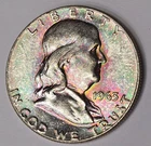 1963 Franklin Half Dollar Choice BU TONED Obverse!