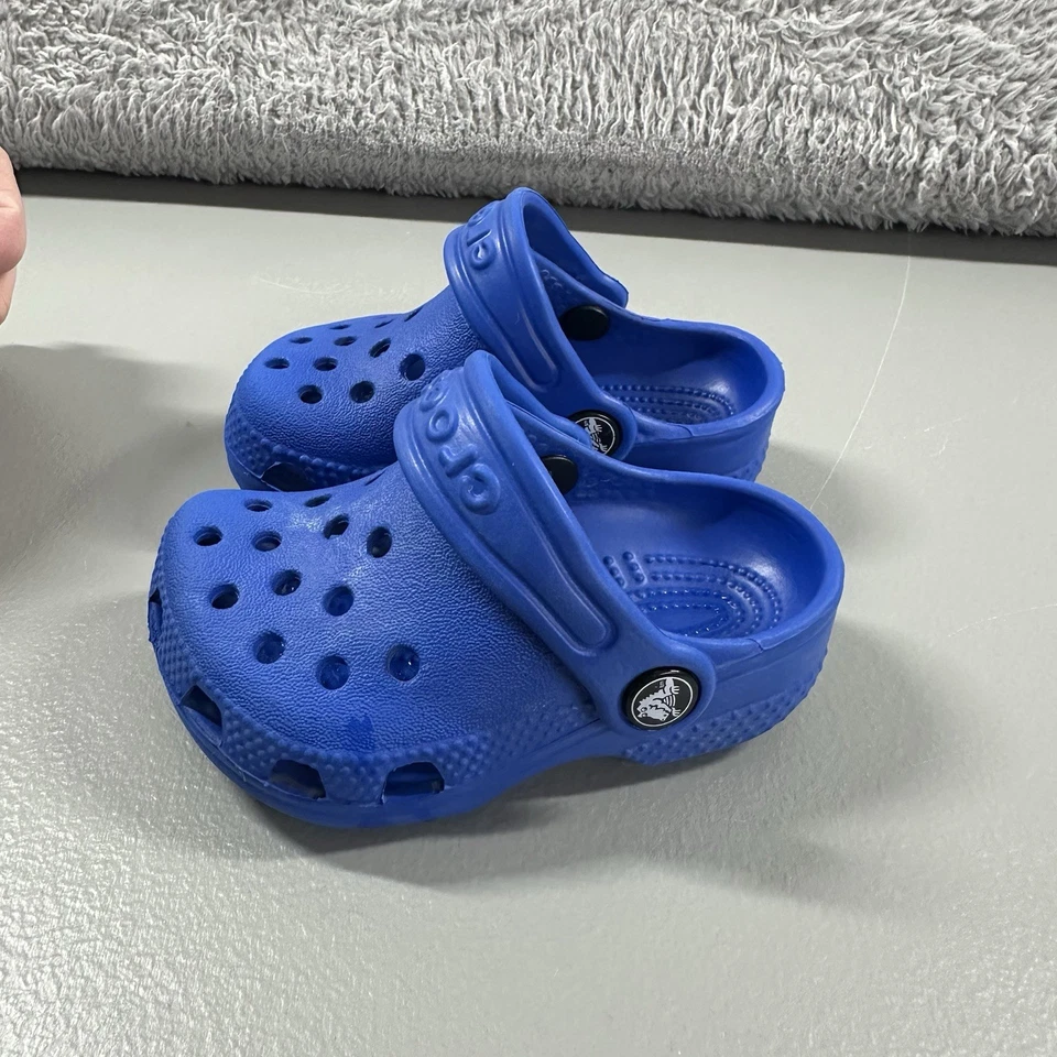 Zueco Crocs Zapatos Bebé Talla 2/3 Azul Clásico Sin Cordones Gator Cocodrilo Foto 3 de 4