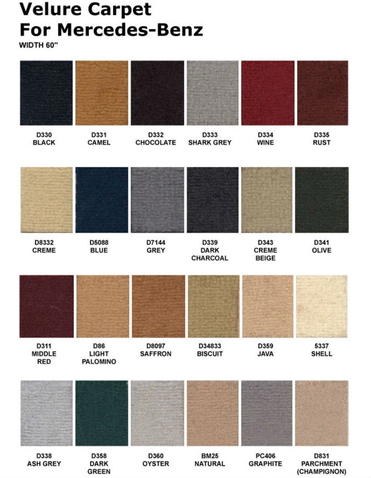 KIT ALFOMBRA MERCEDES BENZ W109 300SE 300SEL 1965-72 Foto 2 de 2