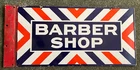 Vintage Barber Shop Porcelain Double Sided Flange Sign All Original 26" X 12"