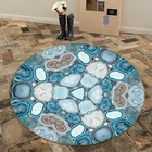 3D Blue Mixed Texture NA12483 Game Rug Mat Elegant Photo Carpet Mat Fay