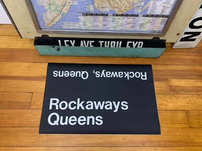 NY NYC SUBWAY ROLL SIGN ROCKAWAYS PARK BEACH NEPONSIT QUEENS OCEANSIDE BOARDWALK