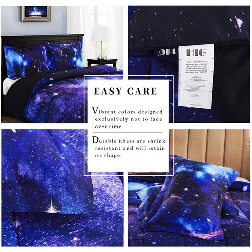 HIG 3 Piece Durable Soft Comforter Set All Season For Kids & Teens - Twin/Queen - Picture 3 of 12