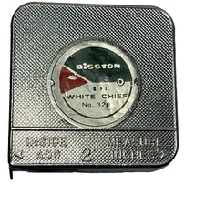 Disston Metal 8 Ft White Chief No 328 Metal Measuring Tape Vintage
