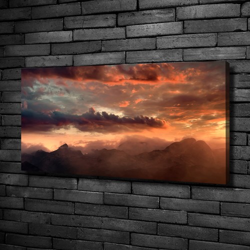 Tableau Toile Tulup 50x100cm - Imprimé Coucher De Soleil - Déco Murale Moderne