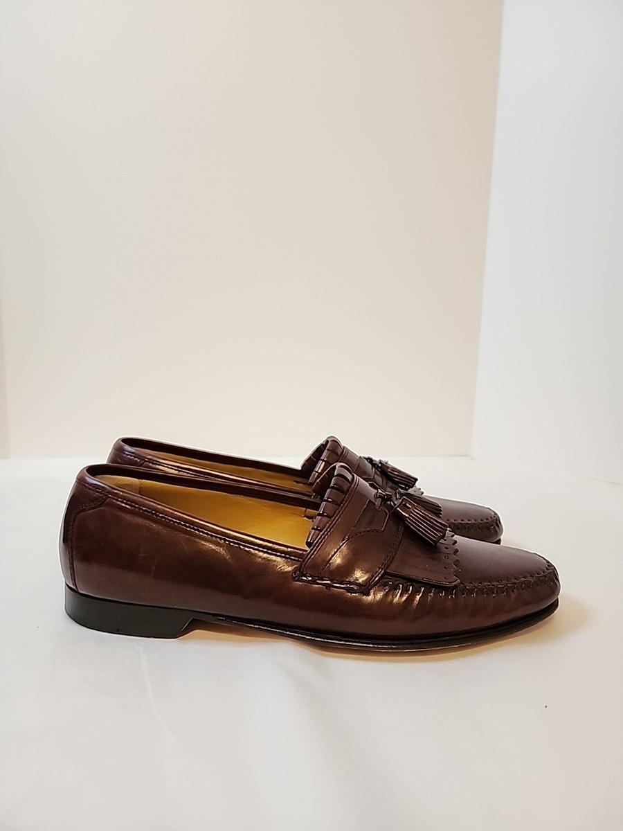 Johnston & Murphy Men\'s Size 11 M Brown Leather Slip On Kilt Loafers Casual USA Mens Johnston & Murphy Brown Leather Kilt Tassel Loafers  main image 3