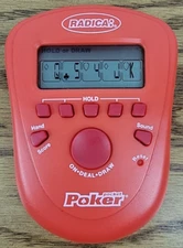 Radica Red Pocket Draw & Deuces Poker Electronic Handheld Game Tested Working