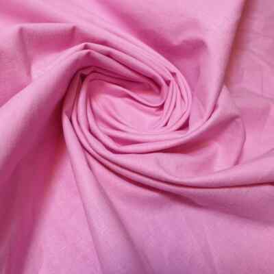 BONBONROSA UNI 100% BAUMWOLLE POPELINE BASTEL- UND FUTTERSTOFF METERWARE 112 CM