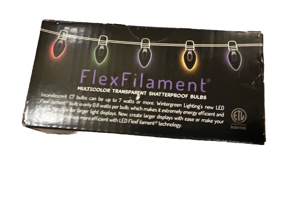 C7 Shatterproof LED Edison Filament Vintage Christmas Light Bulbs, 5 Pack - Image 3 of 3