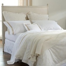 597 tax MATOUK LOWELL COTTON PERCALE KING FLAT SHEET WHITE CHAMPAGNE GOLD ITALY