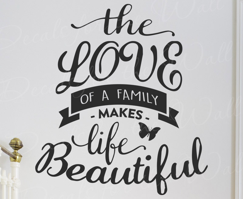 Family Love Wall Decal Sticker - Beautiful Home Quote T52
