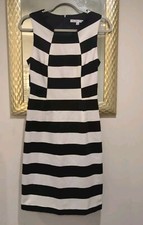 Trina Turk Black and White Striped Shift Dress - Size 2