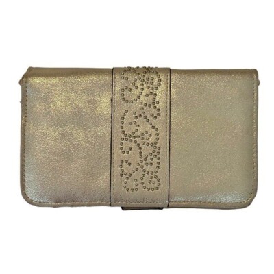 Enzo Angiolini Wallet Purse Crossbody Faux Leather in Gold and Tan