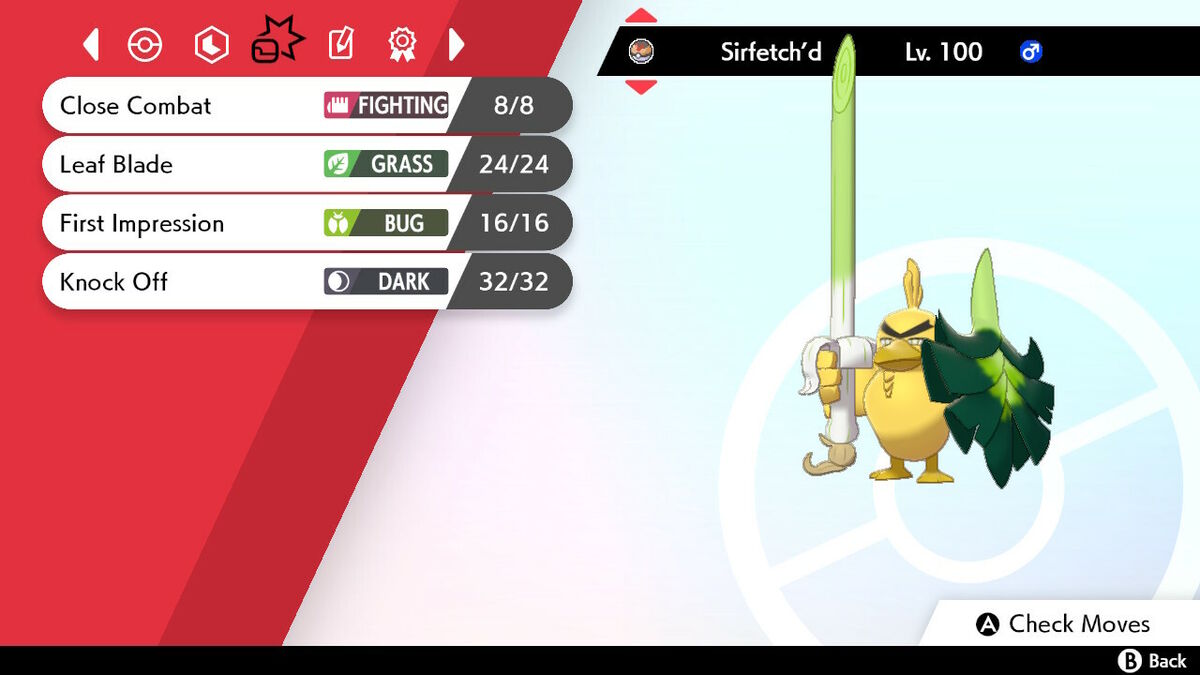 Pokemon 2865 Shiny Sirfetchd Pokedex: Evolution, Moves, Location, Stats