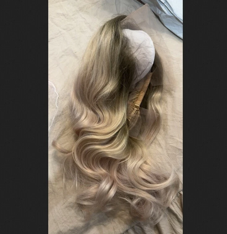 16'' Ombre Blonde 13X4 Lace Front Human Hair WigS - Image 3 of 4