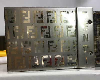 Fendi Belt Zucca Pattern Reversible Wide Silver Square Fendi Belt Zucca Pattern Reversible Wide Silver Square