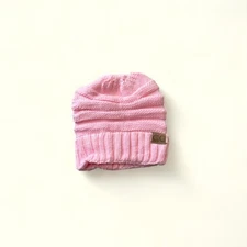 CC Beanie Women's  FLEECE LINED Chunky Soft Stretch Cable Knit Warm Beanie Pink