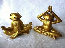 Yoga Frosch Mini Gold  Meditation Entspannung Konzentration Geschenktütchen 3Var