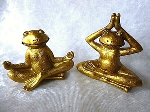 Yoga Frosch Mini Gold Meditation Entspannung Konzentration mit