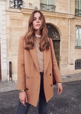 Sezane James Coat Camel Fr38 Uk8-10