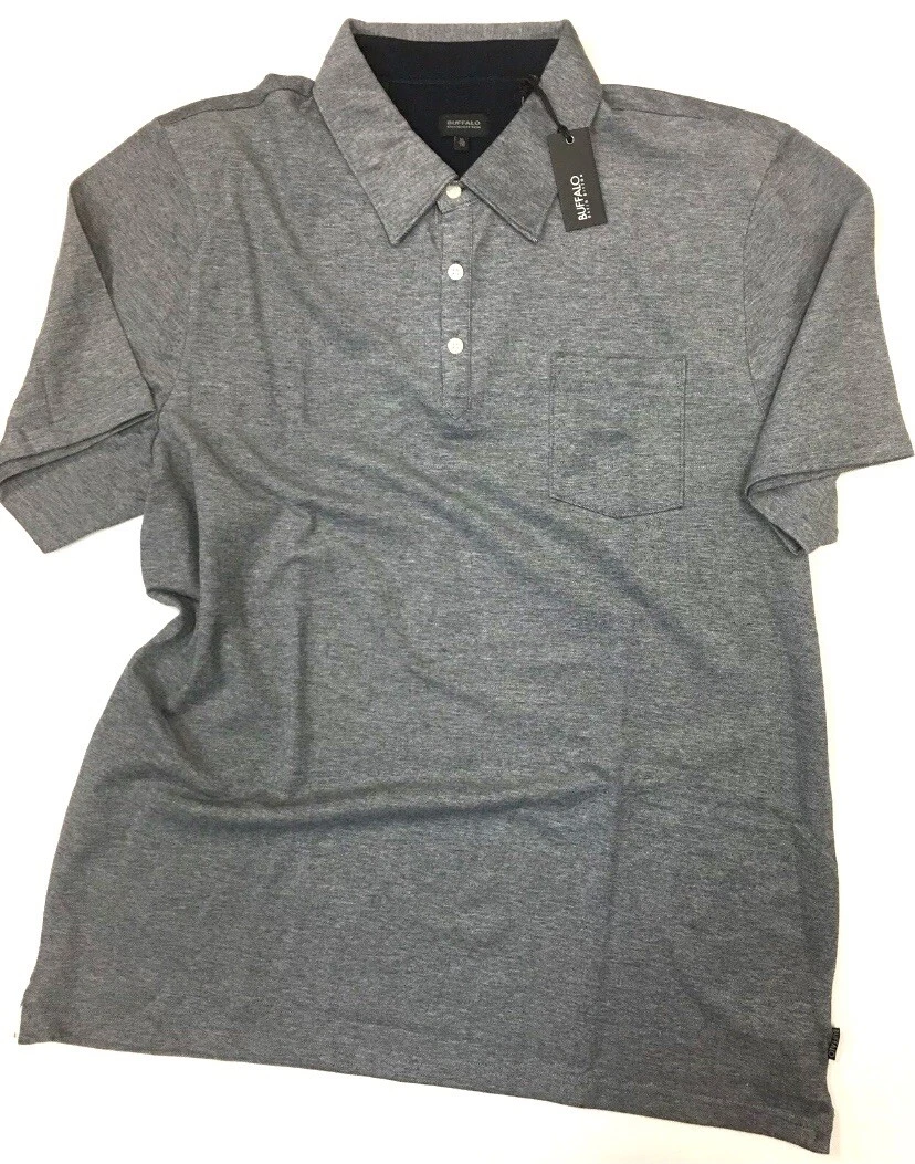 Buffalo David Bitton Men's Pocket Pique Cotton Polo Shirt.