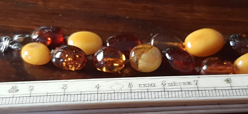 -Bracciale-ambra - Argento Vintage - Immagine 3 di 4