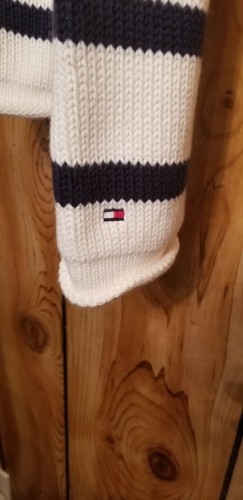 Tommy Hilfiger Mens Knitted Sweater Navy/beige Size XL - Picture 5 of 7