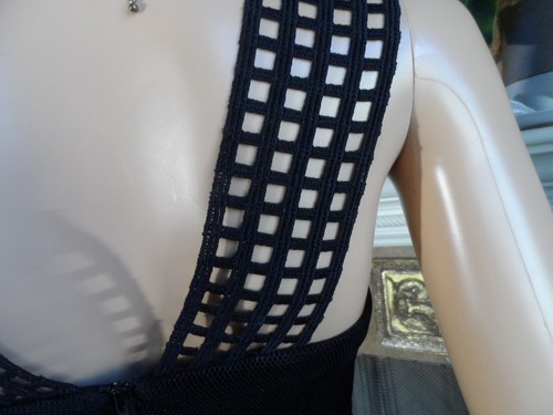 Self-Portrait Black Halter-Neck A Line Dress w/ Asymetrical Hem Detail-Size 4 - Picture 18 of 23