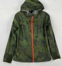 All In Motion Boys XL 16 Green Camo Hooded Windbreaker Jacket Full Zip