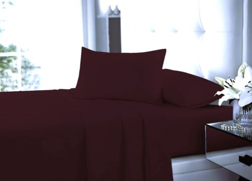 Percale Non Iron Cotton Flat and Fitted Sheet Set with Pillow Case Bedding Set - Picture 19 of 45