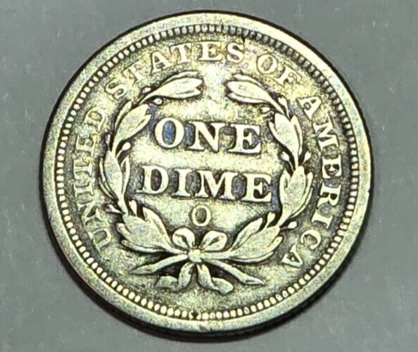 Raw 1854-O Seated Liberty 10C New Orleans Silver Dime Coin - Image 2 of 2