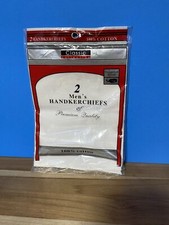 NIP Classic Collection By Garmentex Handkerchiefs 2 Men's Cotton w/Border