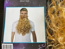New Long Beard Wig Hair Thor Dude Curly Hair Hippie Viking Cosplay Costume